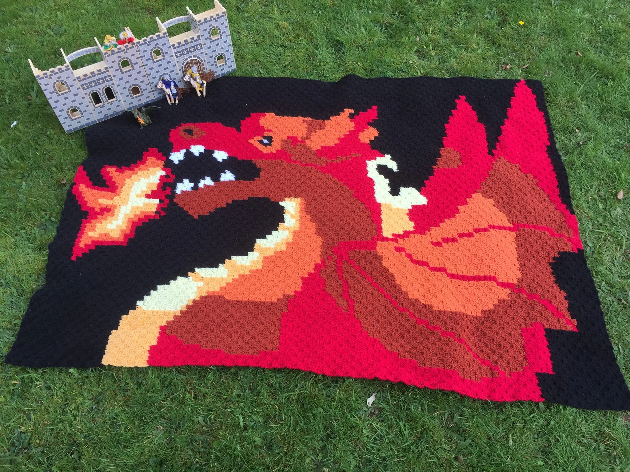 Dragon Afghan, C2C Crochet Pattern