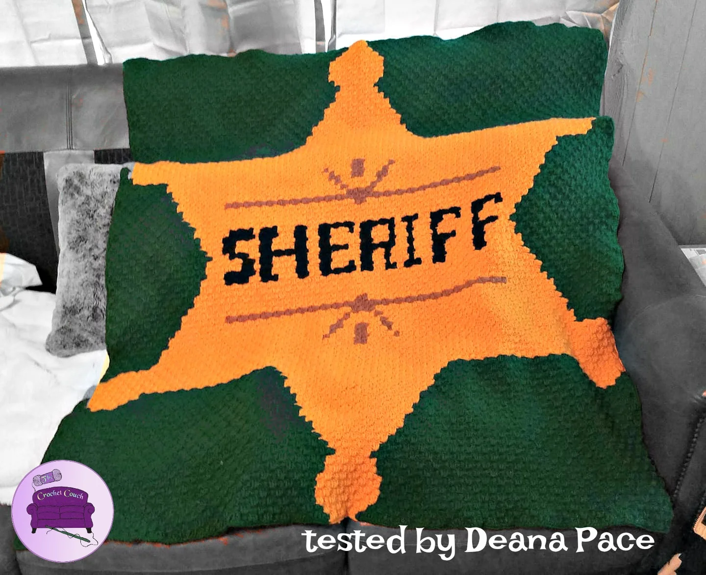 Sheriff Department Badge Afghan C2C Crochet Pattern