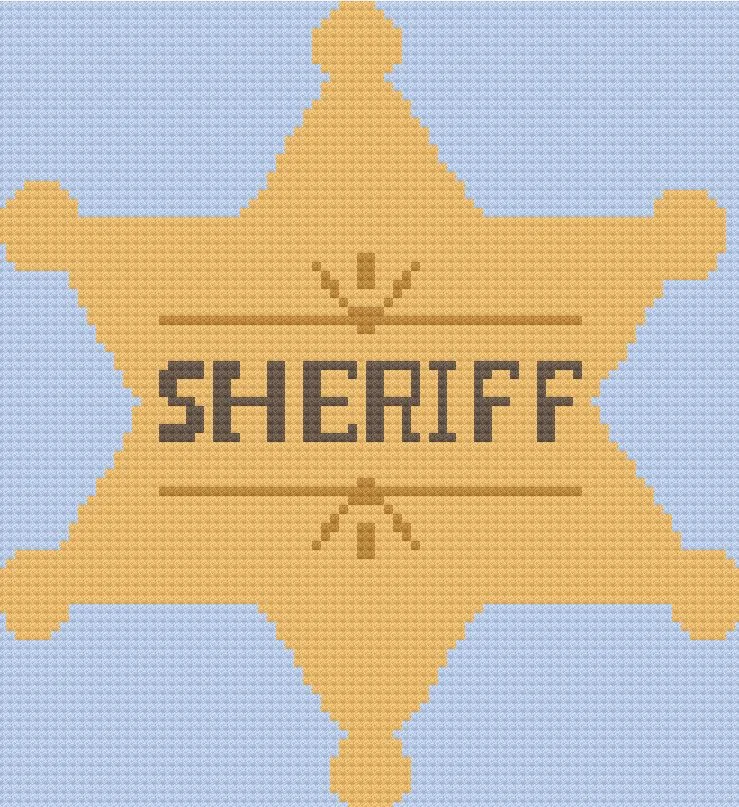 Sheriff Department Badge Afghan C2C Crochet Pattern