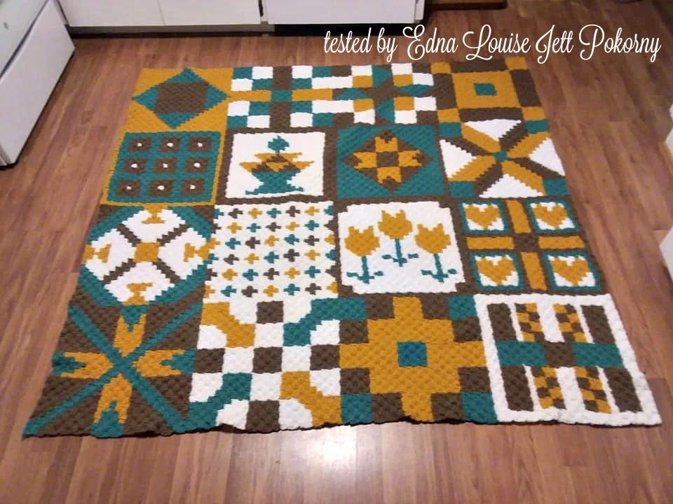 Quilted Ladies Afghan C2C Crochet Pattern