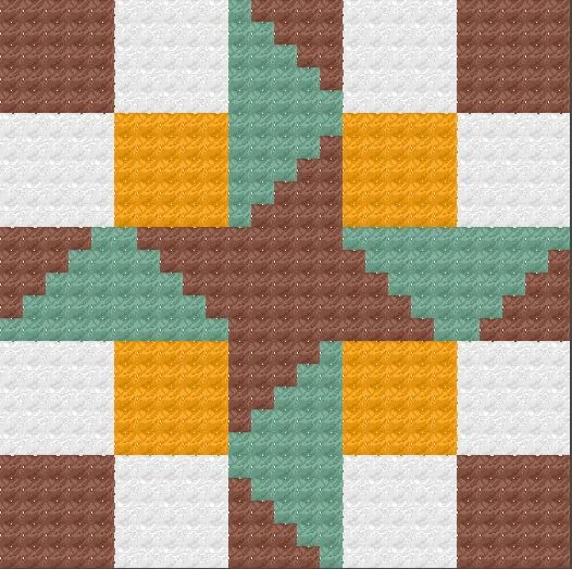 #3 Roberta Quilt Square, C2C Crochet Pattern