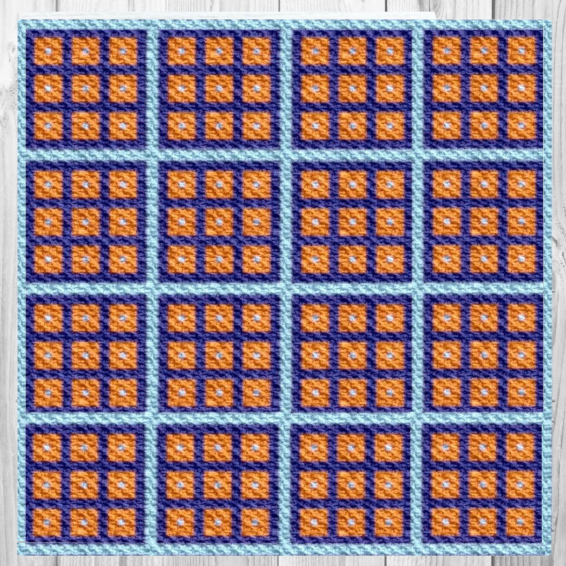 Terry Quilt Afghan C2C Crochet Pattern