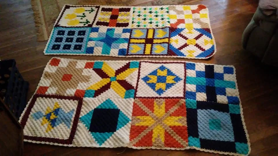 Quilted Ladies Afghan C2C Crochet Pattern
