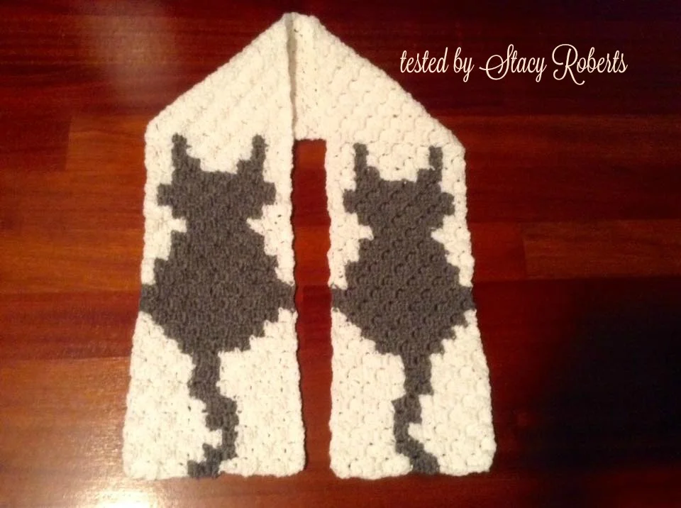 Cat Scarf, C2C Crochet Pattern