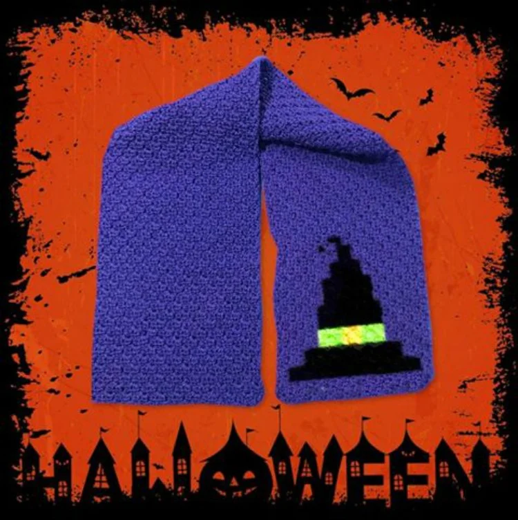 Witch's Hat Scarf, C2C Crochet Pattern