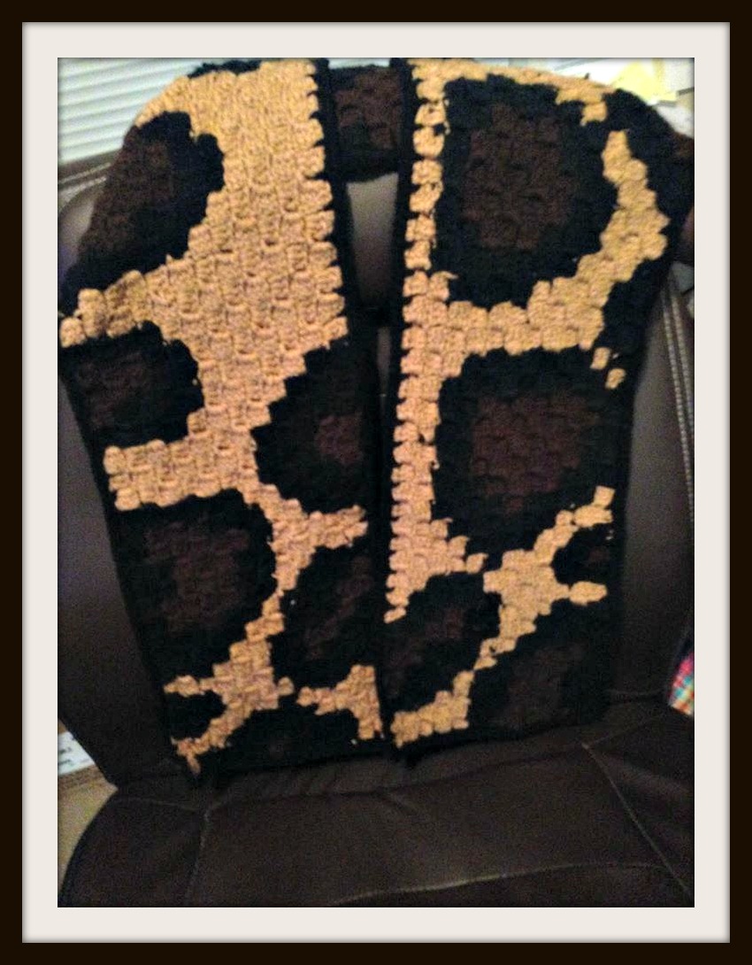 Cheetah Print Scarf, C2C Crochet Pattern