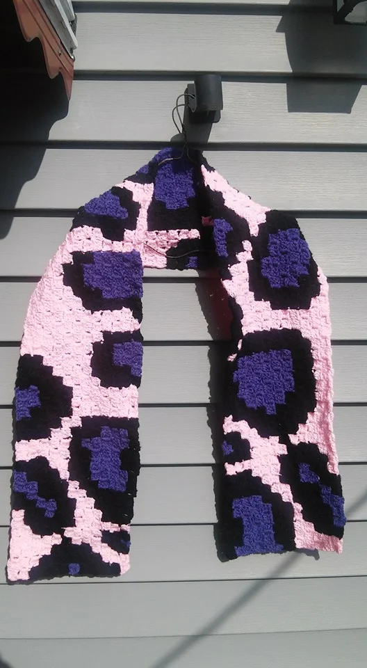 Cheetah Print Scarf, C2C Crochet Pattern