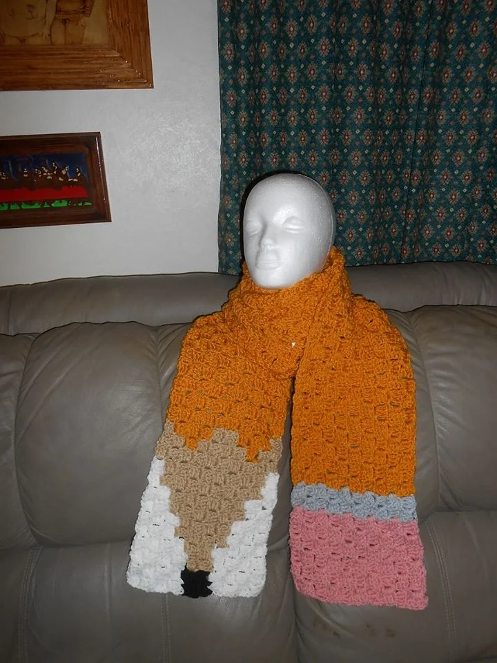 Pencil Scarf, C2C Crochet Pattern