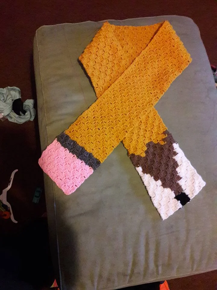 Pencil Scarf, C2C Crochet Pattern