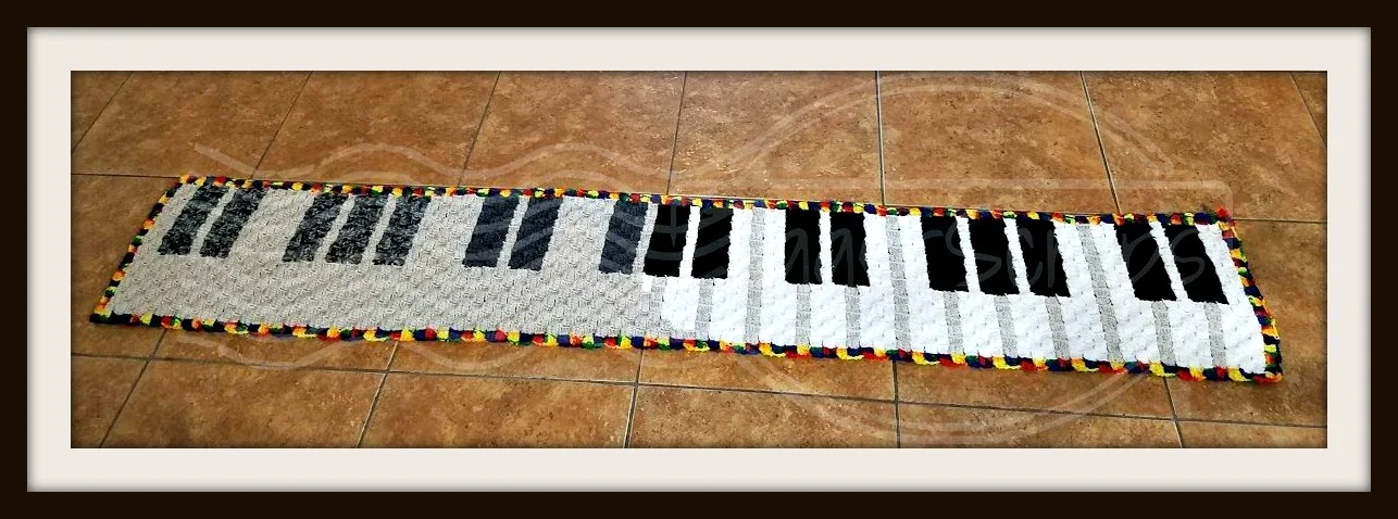 Piano Keyboard Scarf, C2C Crochet Pattern