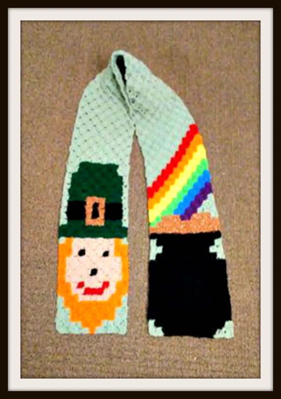 St Patricks Day Scarves, C2C Crochet Pattern