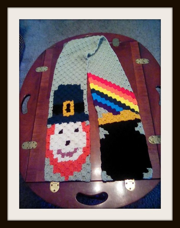 St Patricks Day Scarves, C2C Crochet Pattern