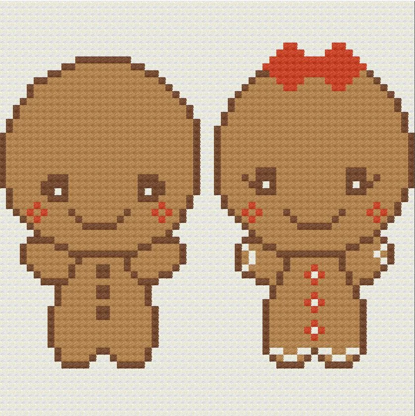 Gingerbread Kids Afghan, C2C Crochet Pattern