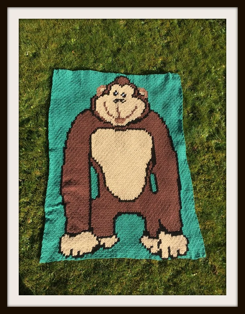 Gorilla Kids Afghan, C2C Crochet Pattern