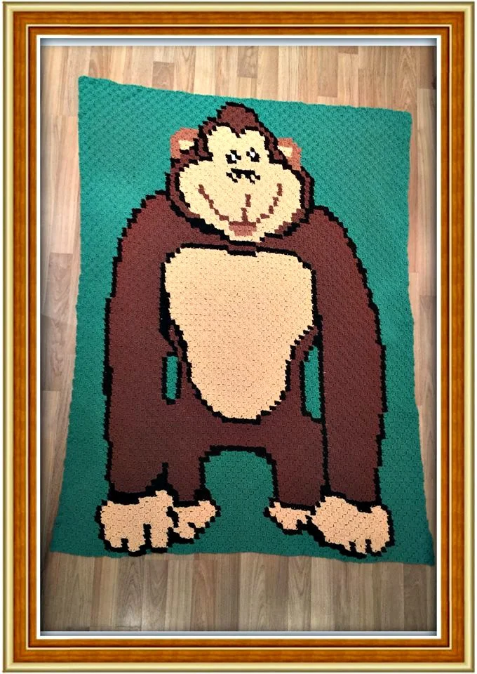 Gorilla Kids Afghan, C2C Crochet Pattern