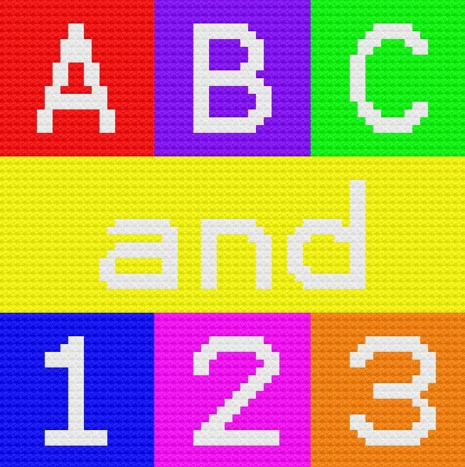 ABC and 123 Afghan C2C Crochet Pattern