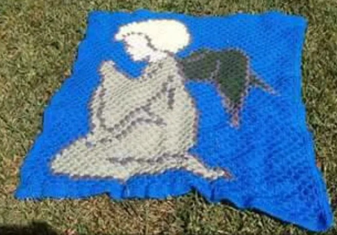 Angel Praying, Blond Hair, C2C Crochet Pattern