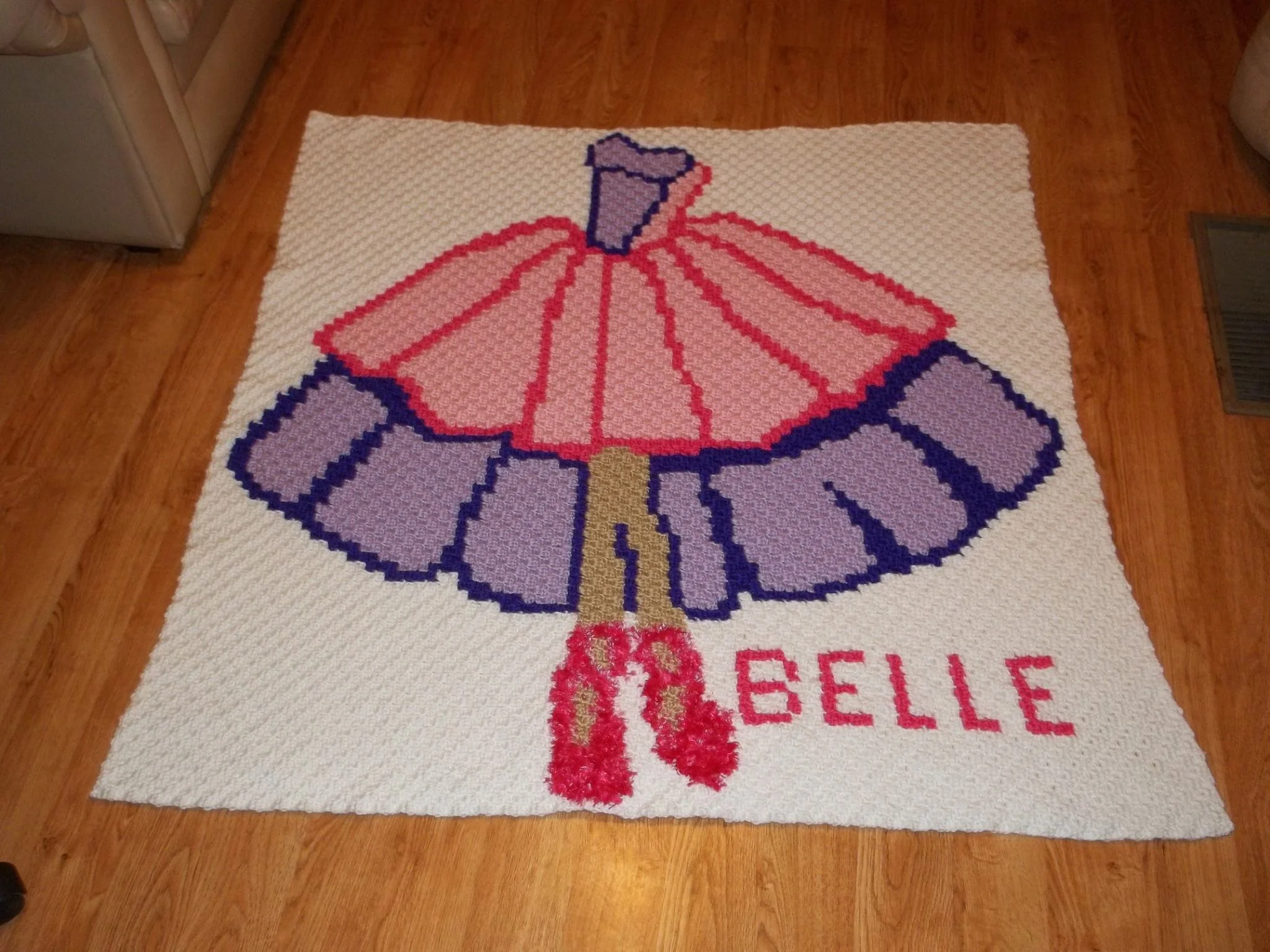 Ballerina Teen Afghan, C2C Crochet Pattern