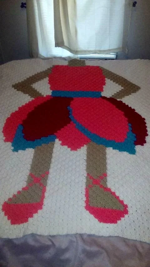 Ballerina Girls Afghan, C2C Crochet Pattern
