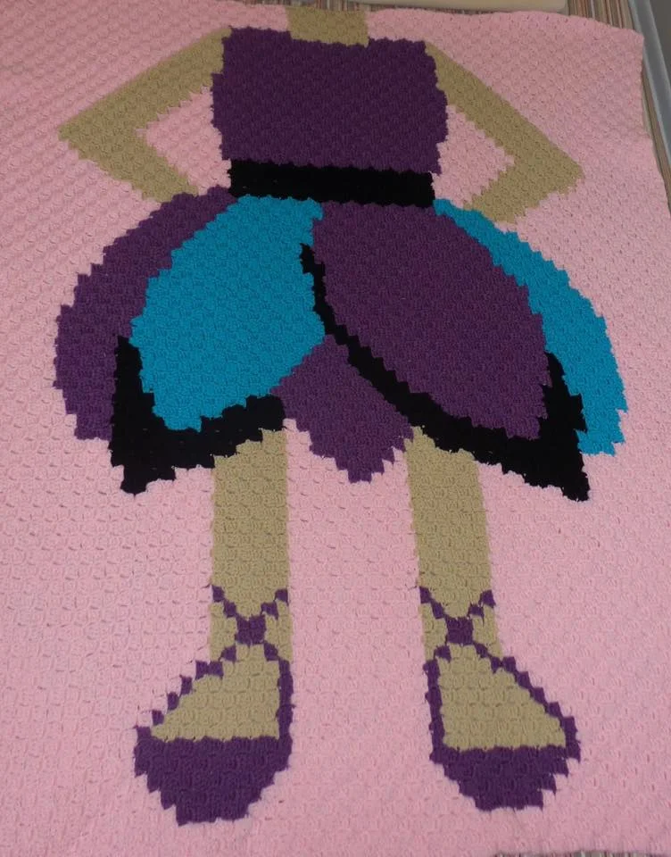 Ballerina Girls Afghan, C2C Crochet Pattern