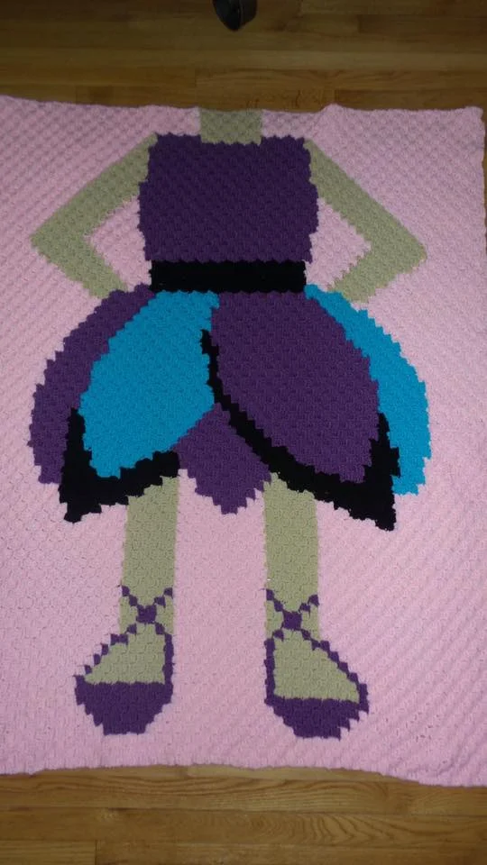 Ballerina Girls Afghan, C2C Crochet Pattern