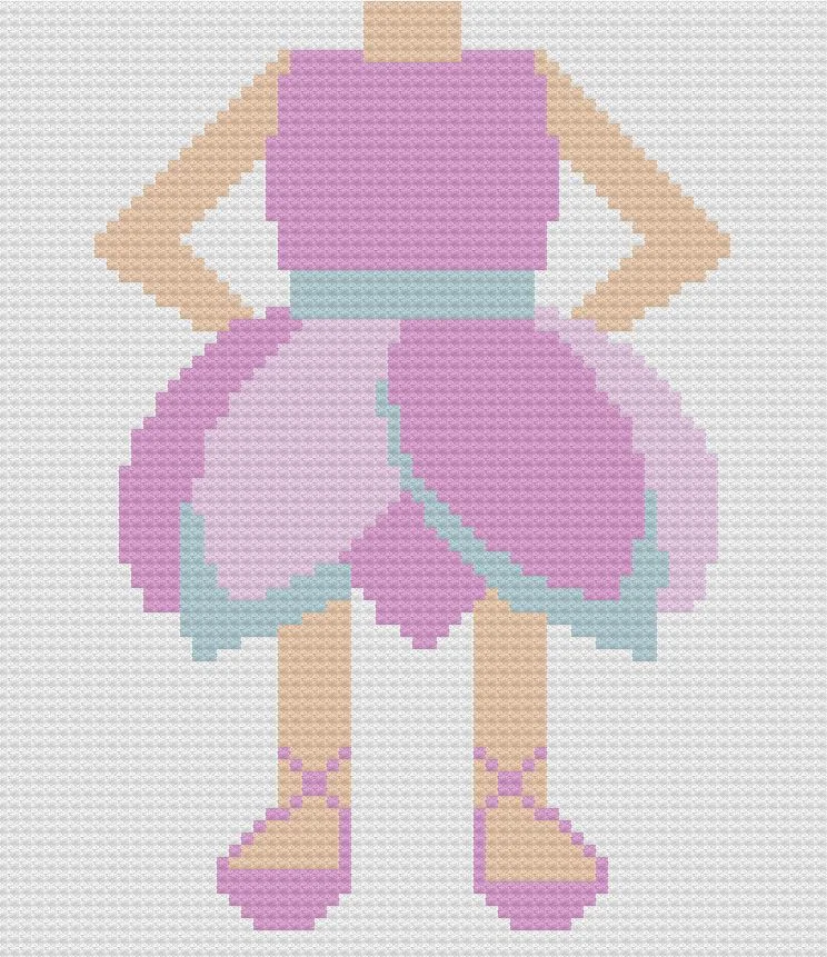 Ballerina Girls Afghan, C2C Crochet Pattern
