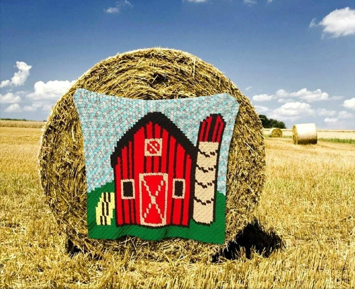 Barn Afghan, C2C Crochet Pattern