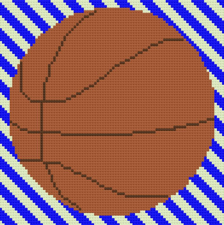 Basketball Stripe Afghan, C2C Crochet Pattern