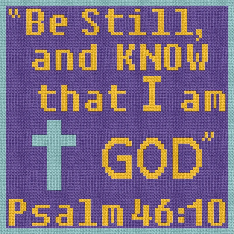 Be Still Afghan, Psalm 46:10, C2C Crochet Pattern