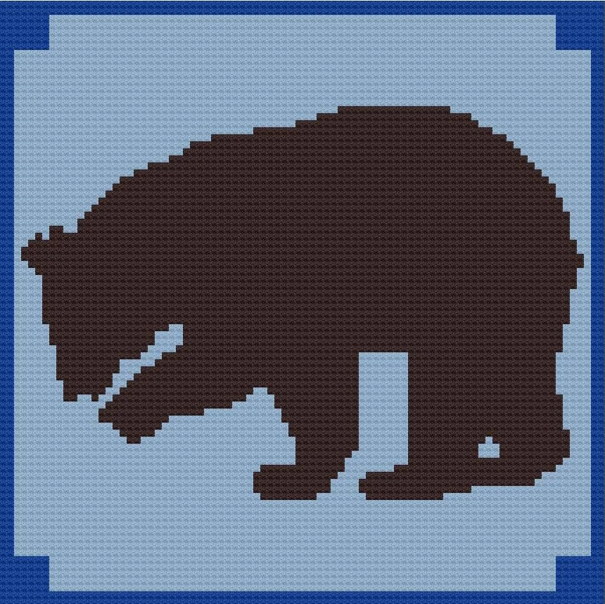 Black Bear Afghan, C2C Crochet Pattern