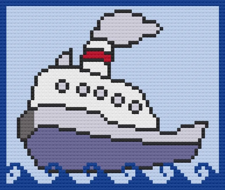 Boat Kids Afghan, C2C Crochet Pattern