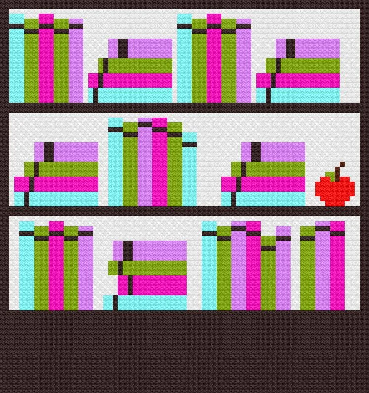 Bookcase Afghan 3, C2C Crochet Pattern