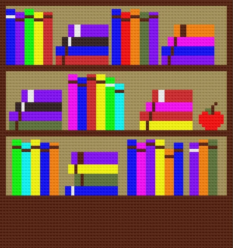 Bookcase Afghan 2, C2C Crochet Pattern