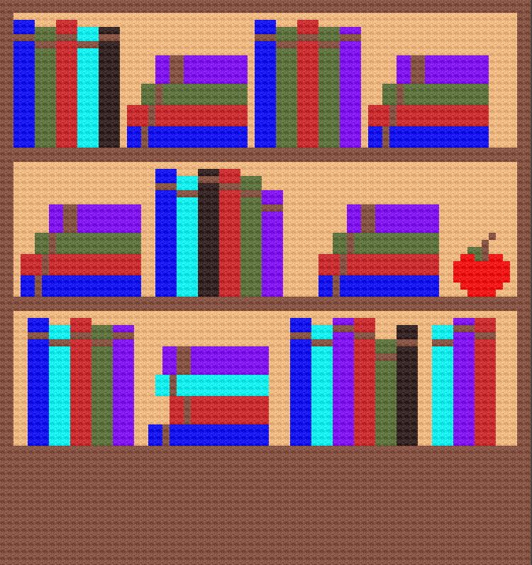 Bookcase Afghan #1, C2C Crochet Pattern