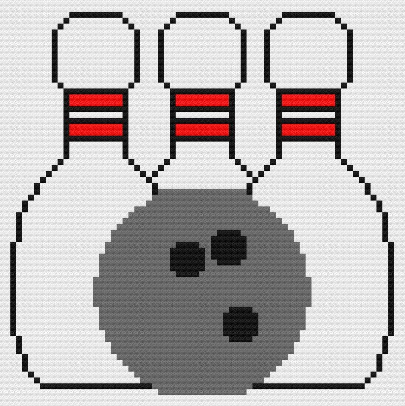 Bowling Small Afghan, C2C Crochet Pattern