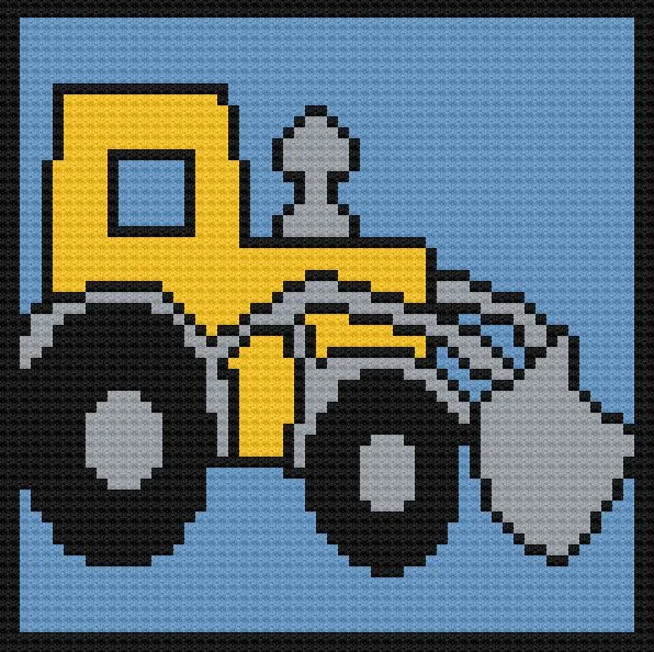 Bulldozer Afghan C2C Crochet Pattern