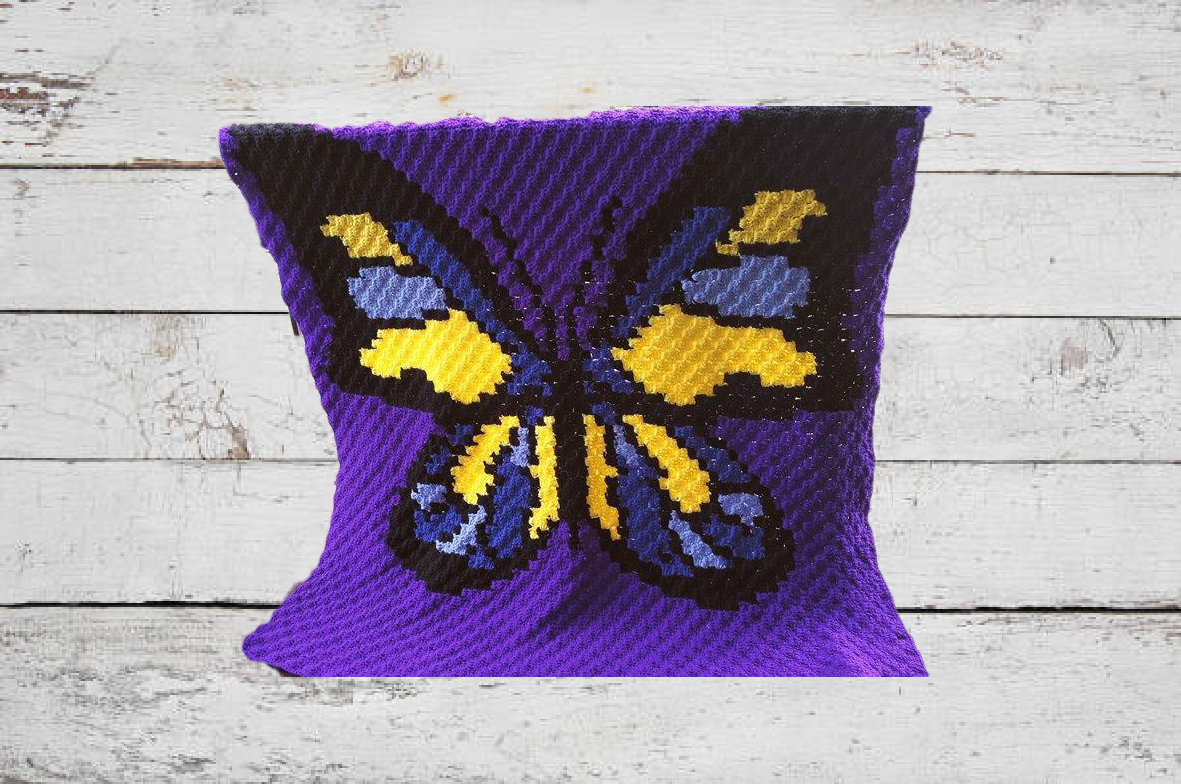Butterfly Jewel Afghan, C2C Crochet Pattern