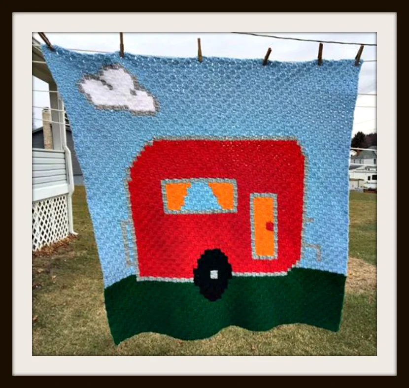 Camper Afghan, C2C Crochet Pattern