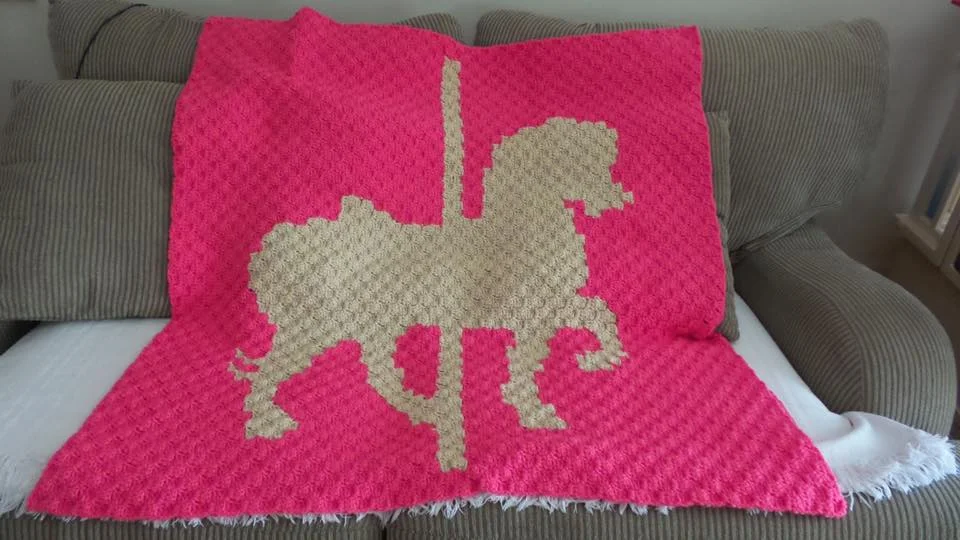 Carousel Baby Afghan, C2C Crochet Pattern