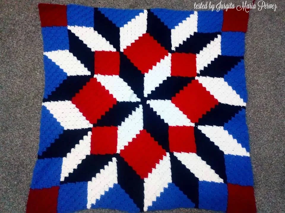 Carpenter Wheel, Baby Afghan, C2C Crochet Pattern