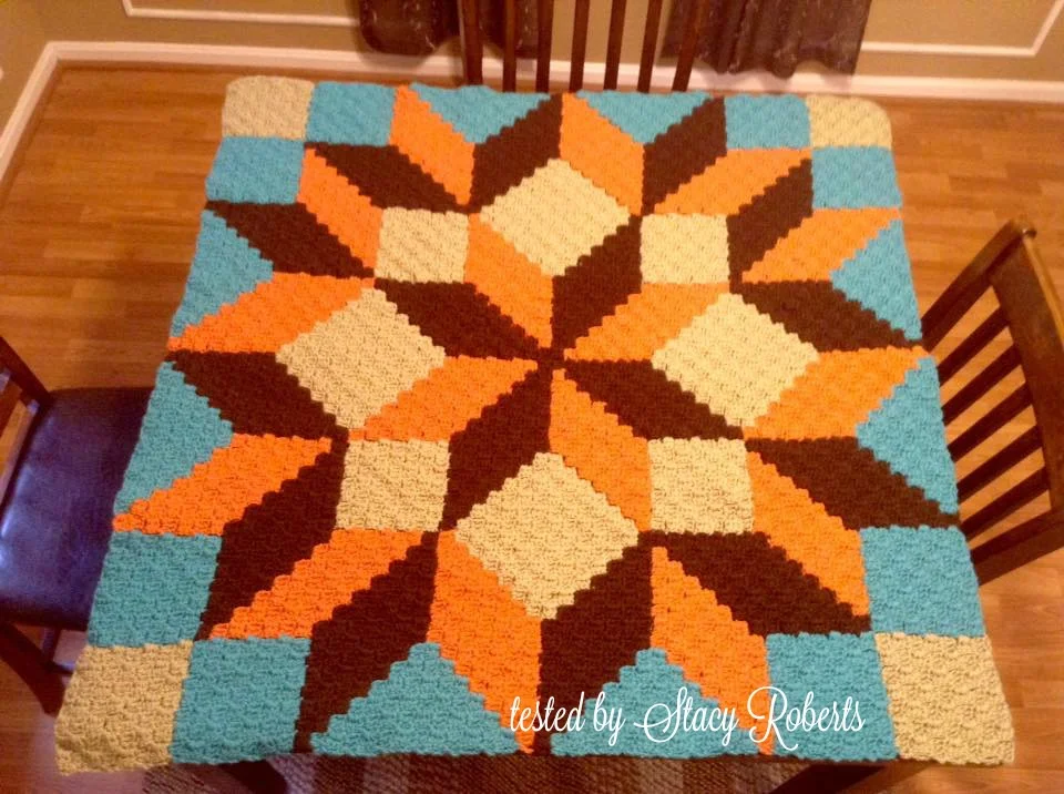 Carpenter Wheel, Baby Afghan, C2C Crochet Pattern