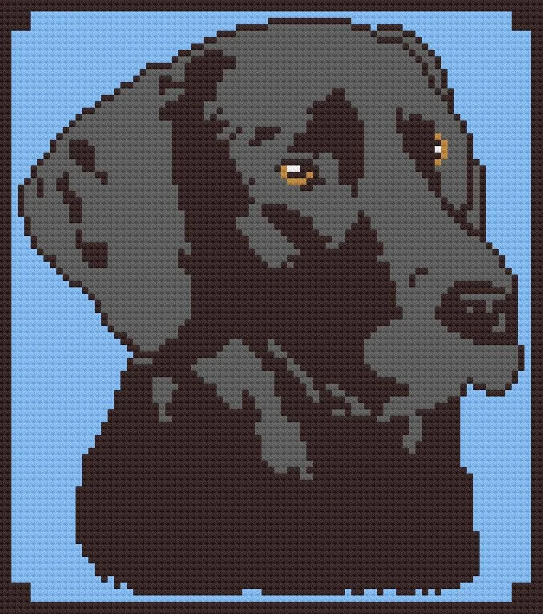 Black Lab Afghan, C2C Crochet Pattern