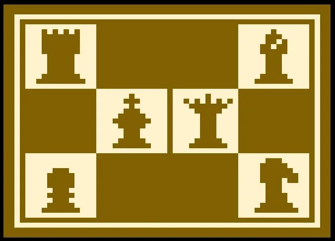 Chess Pieces, Small Afghan, C2C Crochet Pattern