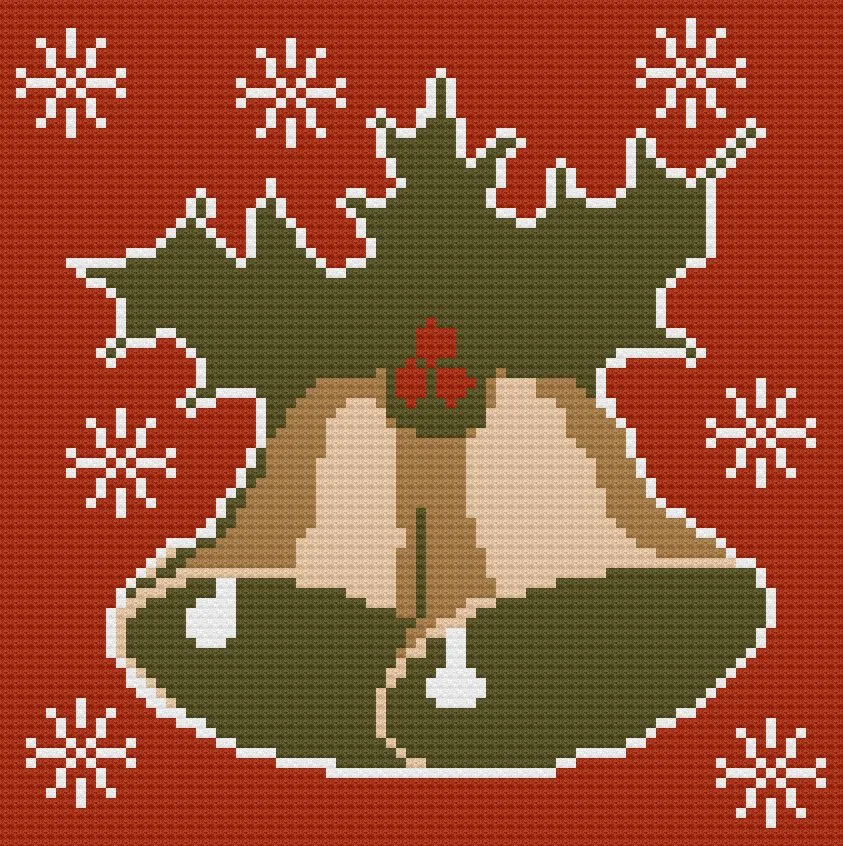 Christmas Bells Afghan, C2C Crochet Pattern