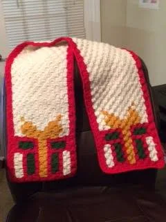 Christmas Gift Super Scarf, C2C Crochet Pattern