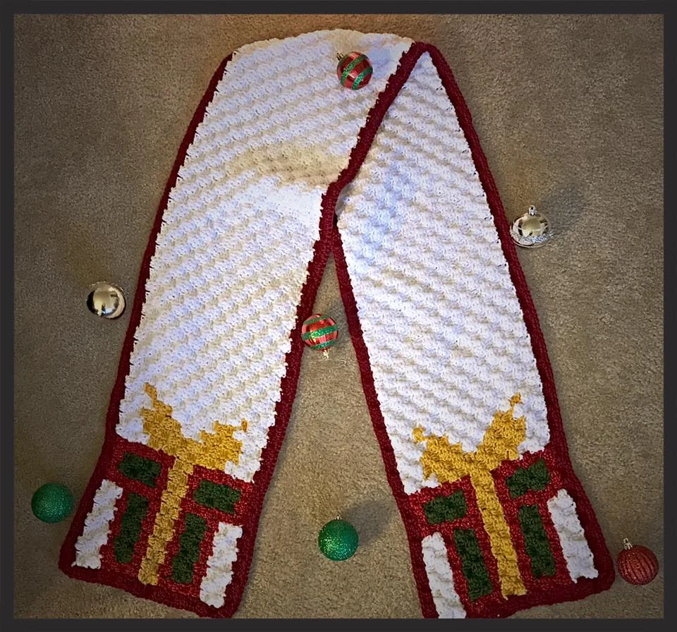Christmas Gift Super Scarf, C2C Crochet Pattern
