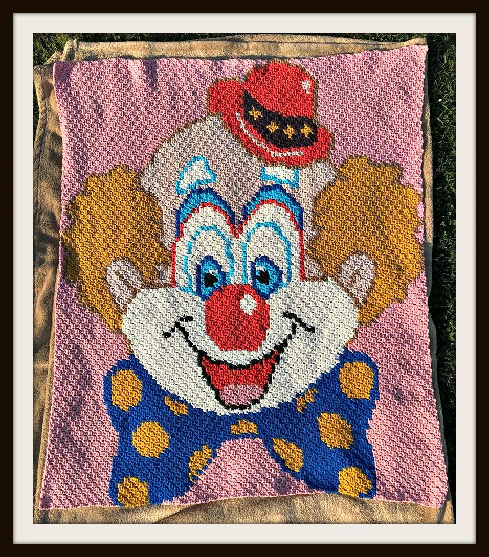 Clown Afghan, C2C Crochet Pattern