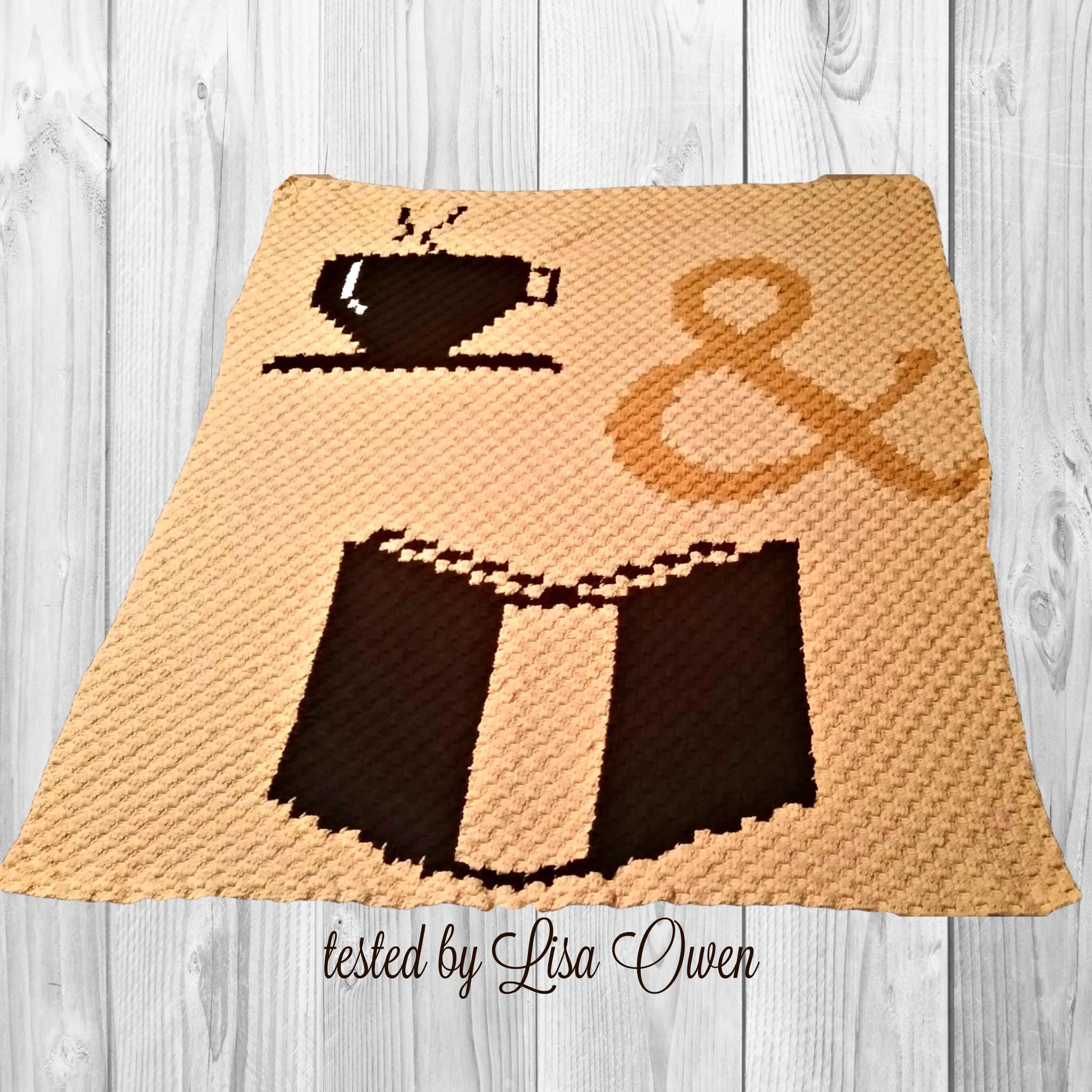 Coffee and a Book Afghan, C2C Crochet Pattern