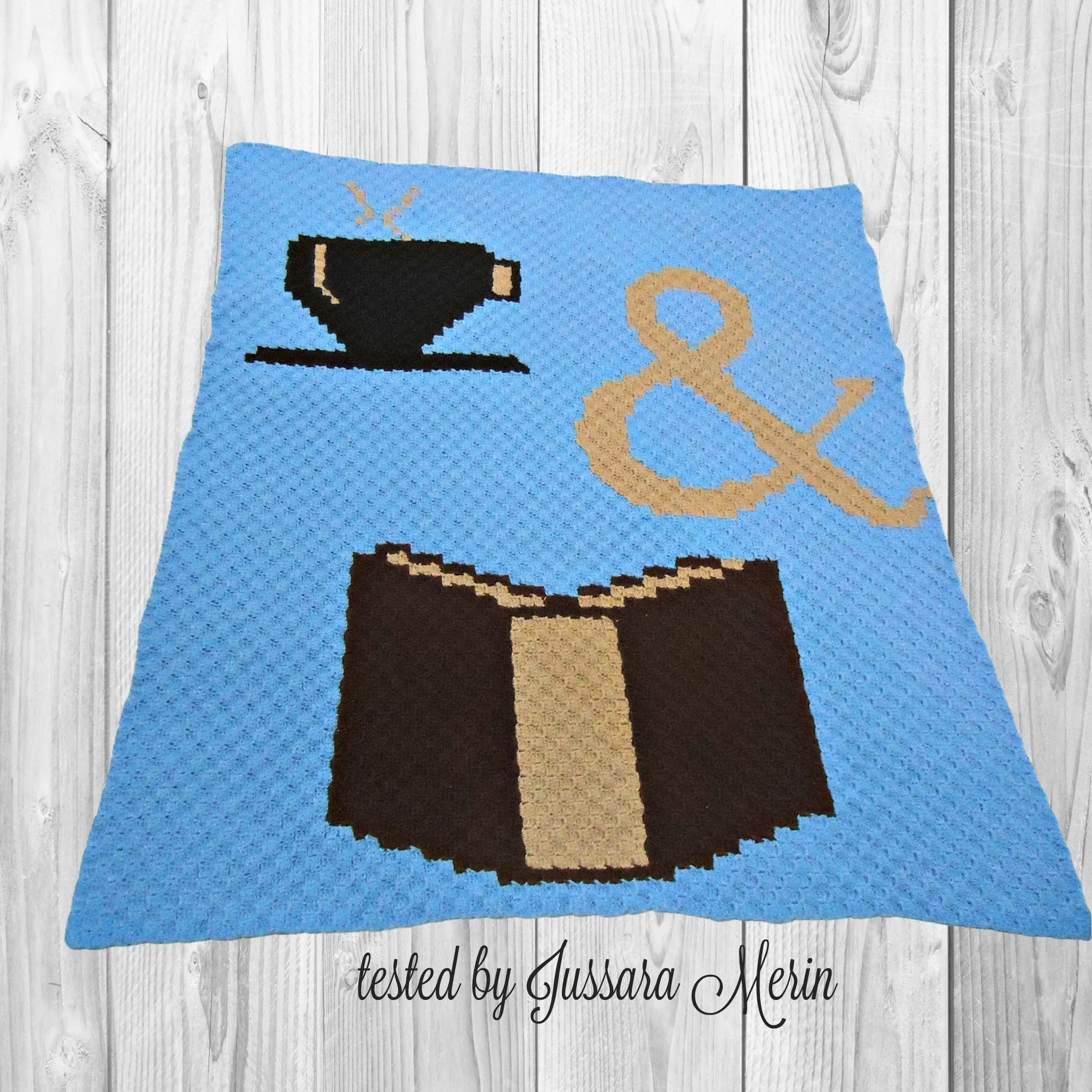 Coffee and a Book Afghan, C2C Crochet Pattern