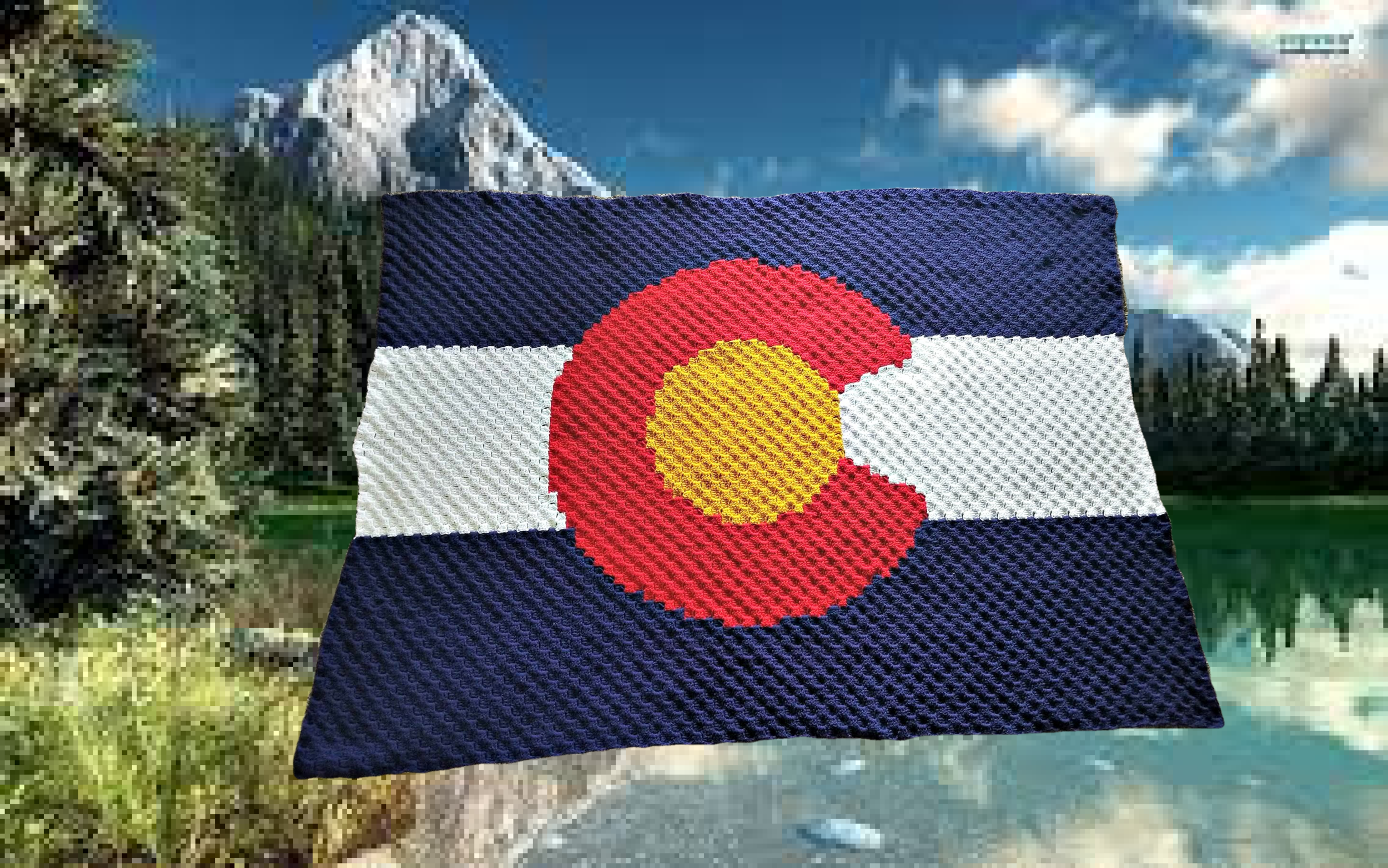 Colorado Flag Afghan, C2C Crochet Pattern